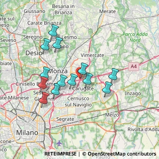 Mappa E64 & A4 Torino - Trieste, 20864 Agrate Brianza MB, Italia (6.61385)
