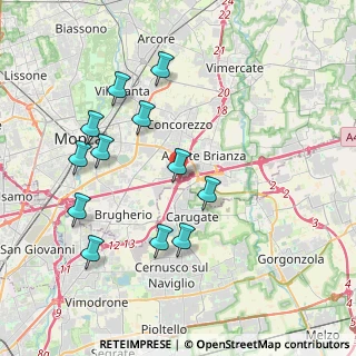 Mappa E64 & A4 Torino - Trieste, 20864 Agrate Brianza MB, Italia (3.9825)
