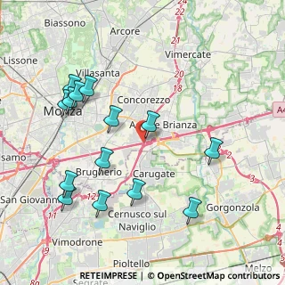Mappa E64 & A4 Torino - Trieste, 20864 Agrate Brianza MB, Italia (4.35214)