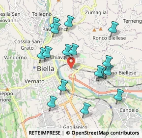 Mappa VIA DE MOSSO, 13900 Biella BI, Italia (1.89625)