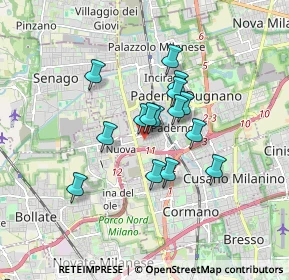 Mappa Via Andrè Marie Ampere, 20037 Paderno Dugnano MI, Italia (1.23667)