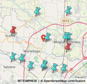 Mappa Via Guardi, 30037 Scorzè VE, Italia (5.00357)