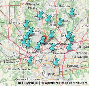 Mappa Via Carlo Alberto Dalla Chiesa, 20037 Paderno Dugnano MI, Italia (6.92316)