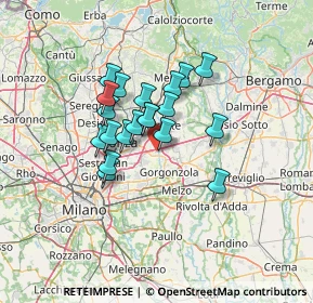 Mappa 20867 Caponago MB, Italia (9.718)