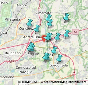 Mappa 20867 Caponago MB, Italia (3.09176)