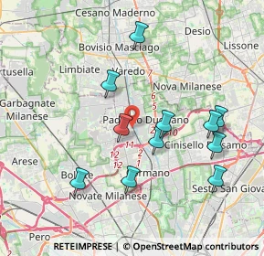 Mappa Piazza della Divina Commedia, 20037 Paderno Dugnano MI, Italia (3.75364)