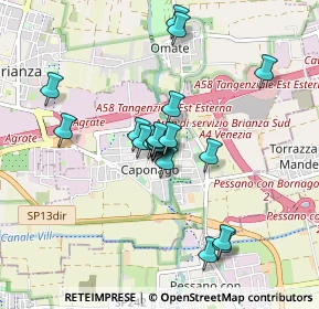 Mappa Via Roma, 20867 Caponago MB, Italia (0.6955)