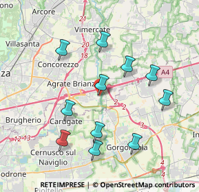 Mappa Via Roma, 20867 Caponago MB, Italia (3.80182)