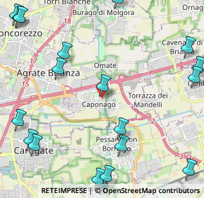 Mappa Via Roma, 20867 Caponago MB, Italia (3.181)