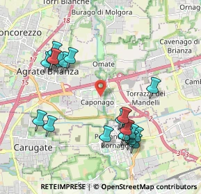 Mappa Via Roma, 20867 Caponago MB, Italia (2.097)