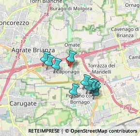 Mappa Via Roma, 20867 Caponago MB, Italia (1.50455)