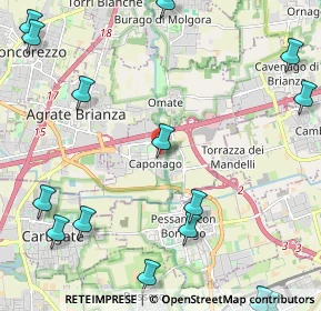 Mappa Via Roma, 20867 Caponago MB, Italia (3.16867)