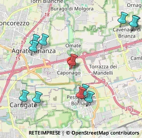 Mappa Via Roma, 20867 Caponago MB, Italia (2.49583)