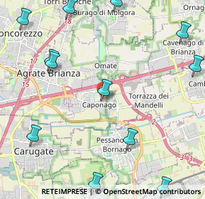 Mappa Via Roma, 20867 Caponago MB, Italia (2.975)