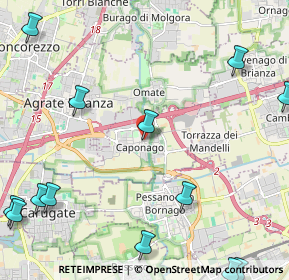 Mappa Via Roma, 20867 Caponago MB, Italia (3.35571)