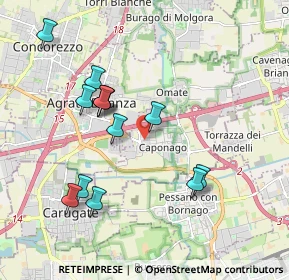 Mappa Via R. Sanzio, 20867 Caponago MB, Italia (1.89077)
