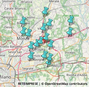 Mappa Via R. Sanzio, 20867 Caponago MB, Italia (6.18706)