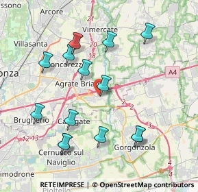 Mappa Via R. Sanzio, 20867 Caponago MB, Italia (4.06357)