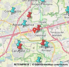 Mappa Via Monza, 20867 Caponago MB, Italia (2.82286)