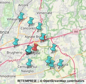 Mappa Via Monza, 20867 Caponago MB, Italia (3.83714)