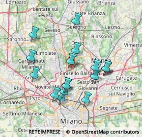 Mappa Via Erba, 20037 Paderno Dugnano MI, Italia (6.89706)