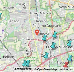 Mappa Via Thomas Alva Edison, 20037 Paderno Dugnano MI, Italia (3.10833)