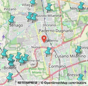 Mappa Via Thomas Alva Edison, 20037 Paderno Dugnano MI, Italia (3.25556)