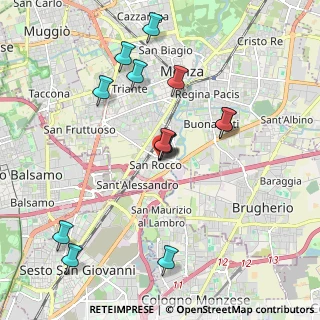 Mappa Via Natale Lucca, 20900 Monza MB, Italia (1.98615)