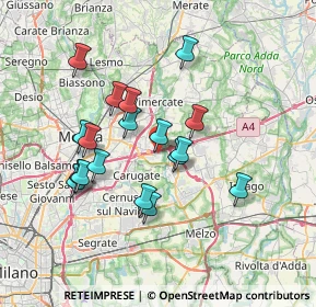 Mappa Via Giotto, 20867 Caponago MB, Italia (6.36389)