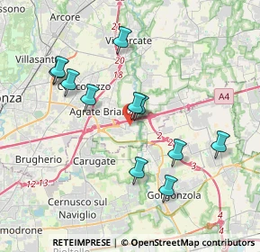 Mappa Via Giotto, 20867 Caponago MB, Italia (3.60727)