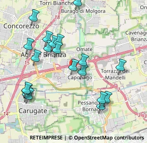 Mappa Via Donatello, 20867 Caponago MB, Italia (2.0995)
