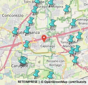 Mappa Via Donatello, 20867 Caponago MB, Italia (2.686)
