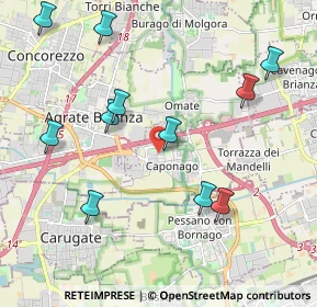Mappa Via Donatello, 20867 Caponago MB, Italia (2.24455)