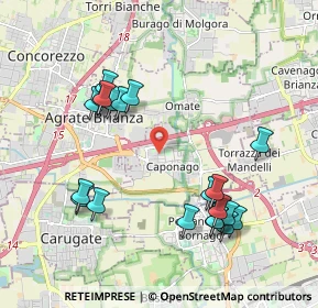 Mappa Via Donatello, 20867 Caponago MB, Italia (2.079)
