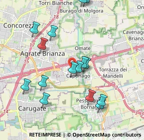 Mappa Via Donatello, 20867 Caponago MB, Italia (2.02267)
