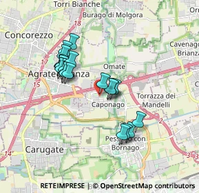 Mappa Via Donatello, 20867 Caponago MB, Italia (1.503)