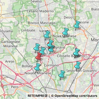 Mappa Via Achille Grandi, 20037 Paderno Dugnano MI, Italia (3.43615)