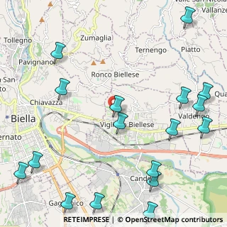 Mappa Via per Chiavazza, 13856 Vigliano Biellese BI, Italia (3.06118)