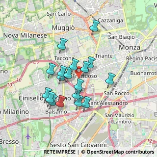 Mappa Via Alfonso Marelli, 20900 Monza MB, Italia (1.46667)