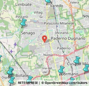 Mappa Via Alfonso Alfani, 20037 Paderno Dugnano MI, Italia (3.89909)