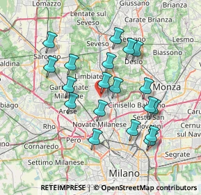 Mappa Via Alfonso Alfani, 20037 Paderno Dugnano MI, Italia (6.77263)