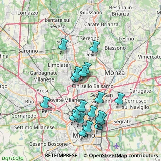 Mappa Via J. Sibelius, 20037 Paderno Dugnano MI, Italia (7.912)