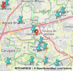 Mappa Via S. Pellico, 20867 Caponago MB, Italia (2.92429)