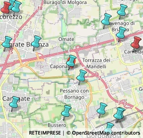 Mappa Via S. Pellico, 20867 Caponago MB, Italia (3.25611)