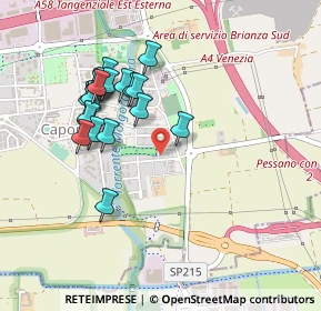 Mappa Via S. Pellico, 20867 Caponago MB, Italia (0.4405)