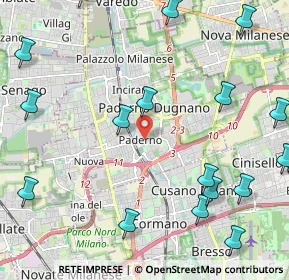 Mappa Via Fante D'Italia, 20037 Paderno Dugnano MI, Italia (3.055)