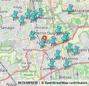 Mappa Via Fante D'Italia, 20037 Paderno Dugnano MI, Italia (2.07667)