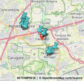 Mappa Via Don Natale Villa, 20867 Caponago MB, Italia (1.66474)