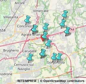 Mappa Via Don Natale Villa, 20867 Caponago MB, Italia (3.26667)