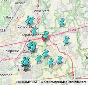 Mappa Via Don Natale Villa, 20867 Caponago MB, Italia (3.98056)